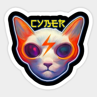 Cyber cat Sticker